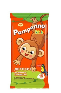 Салфетки влажные детские Pamperino №15 Kids с ромашкой и витамином Е mix(__)