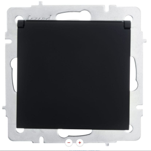 Чёрный бархат розетка с/з с крышкой VESNA (10)