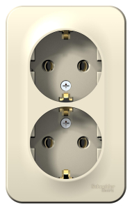 Молочный розетка 2-х местная ОУ с заземлением BLANCA Schneider (8)