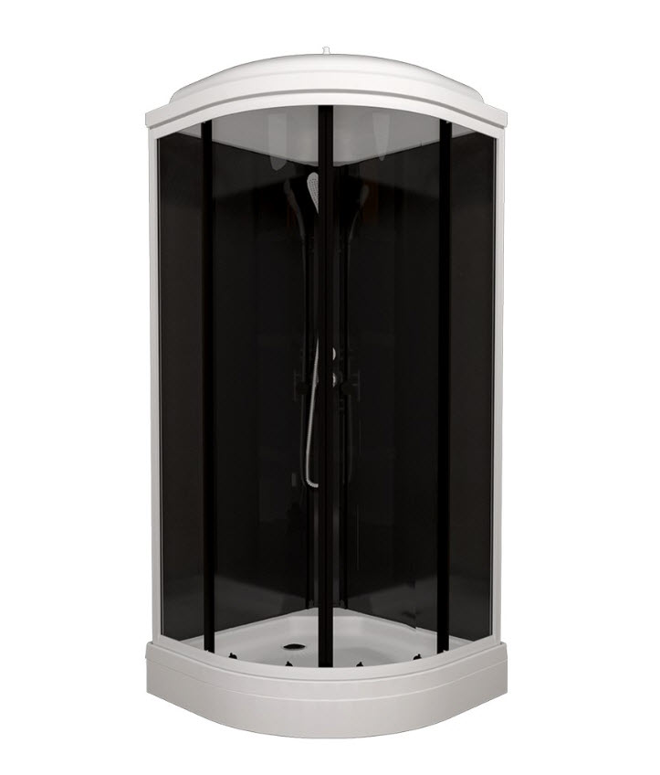 Душевая кабина Нова (88*88) А" низкий поддон, черный(_1_)