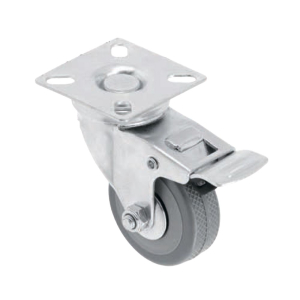 Опора колесная D-75мм, поворотная со стопором (5)