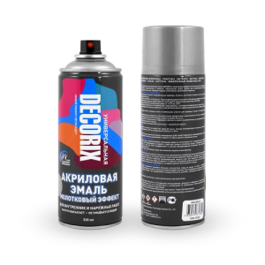 Аэрозольная эмаль молотковый эффект DECORIX 520мл серебро (12)