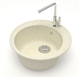 круглая бежевая