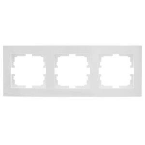 Матовое серебро рамка 3-ая горизонтальная б/вст матовое 742-4300-148 VESNA (10)