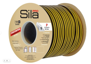 Уплотнитель Sila Home Р100, 9х5,5 мм самоклеящийся, черный, дво (100)