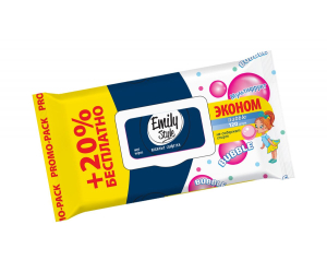 Салфетки влажные BUBBLE FRESH ВЫГОДНО 120 штук с клапаном Emily Style(_14_)