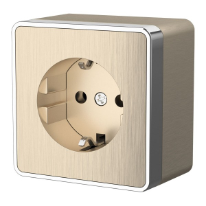 Розетка Шампань рифленый Открытой установки 1 мест С заземлением  Gallant Werkel W5071010 (10)