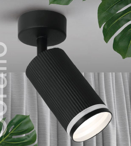 Светильник накладной под лампу GU10 Чёрный CORALLO WOLTA 