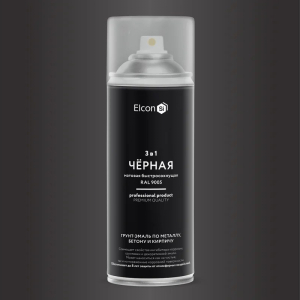 Грунт-эмаль по ржавчине Elcon 3 в 1 матовая черная 520 мл аэрозоль (12)