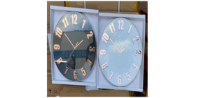 Часы белые/черные с золотыми стрелками 30 см (16)