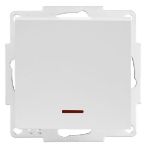 Матовое серебро выключатель 1 клав С подсветкой 742-4388-111 VESNA (10шт)