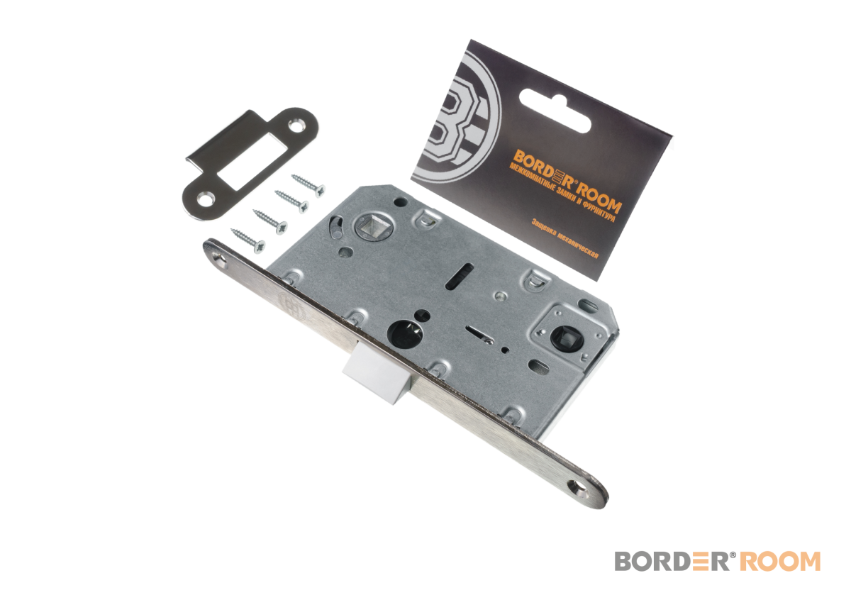 Защелка дверная сантех Бордер пластик яз., SN мат. никель