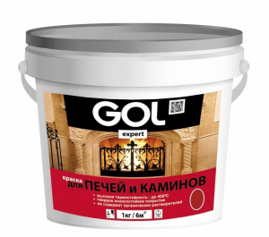 Краска для печей и каминов Красно-коричневый 1кг GOLexpert (12/576)