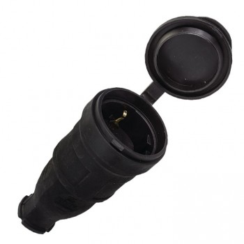 Розетка/разьем переносная с защитной крышкой каучуковая 230В 2P+PE 16A P44 (24)