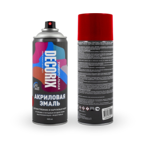 Аэрозольная эмаль универсальная DECORIX 520мл огненно-красный (12)