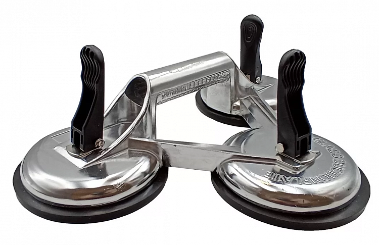 Присоска алюминиевая зажимная тройная для плитки и стекла 118 мм, 282003 (1)