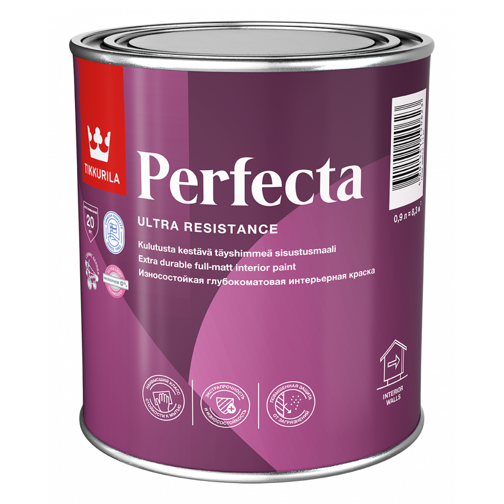 Краска Tikkurila PERFECTA  Износостойкая База С Глубоко-матовая 0,9л (6)