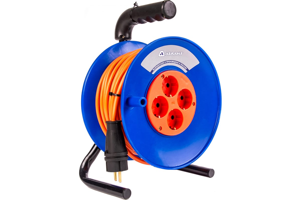 Удлинитель ПВС 2х2.5 Атлант 4000 Вт 30м на катушке без заземления (1)