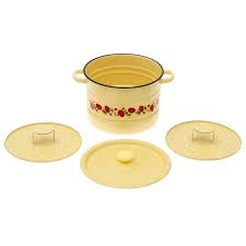 Мантоварка (позница) 7,5л 2 вставки палевая с рис