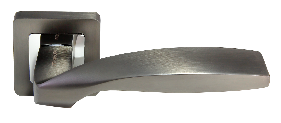 Ручка дверная DIY MH-45 GR/CP-S55 "Shell", квадр накл, графит/хром