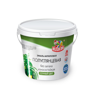 Эмаль акриловая полуглянцевая белый (0.8 кг) Olecolor (6)