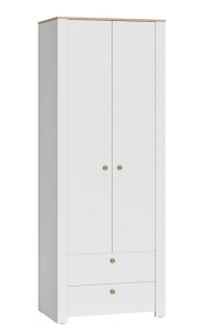 Шкаф Джастин 13.339 (Белый PE шагрень, Дуб Белый exclusive OW D4430)