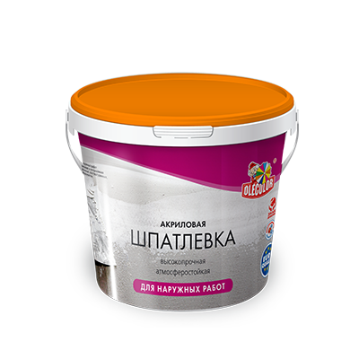 Шпатлевка акр д/наруж работ 1,6кг Олеколор (8)