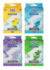 Диски гелевые для унитаза 44г.,GALAXY шприц океанская свежесть, лимон, свежесть леса, лаванд(__)