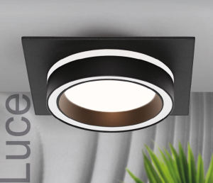 Светильник точечный под лампу квадратный Чёрный GX53 LUCE WOLTA