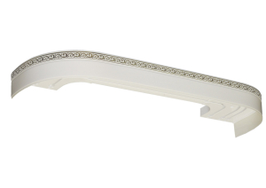 Карниз "Флора" 3,0м белый глянец 3-х рядный с поворотами (5)