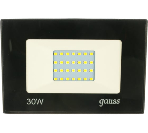 Прожектор светодиодный 30W 2100lm IP65 6500К черный ПРОМО Gauss Elementary (_10_)