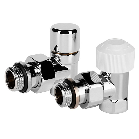 Набор термостатический угловой Royal Thermo Design 1/2"М30х1,5 (Хром)