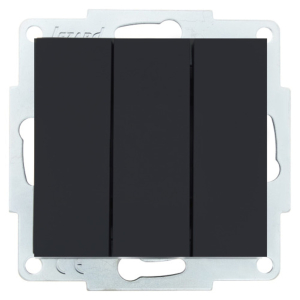 Чёрный бархат выключатель  3-х клав 742-4288-109 VESNA (10шт)