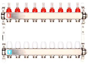 Коллектор регулируемый с расходомерами Нерж 9вых GAPPO (1)