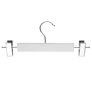 Вешалка деревянная для юбок и брюк VETTA , с клипсами, 28см, белая, хром