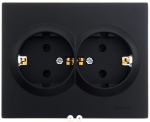 Чёрный бархат розетка двойная с/з VESNA (10)