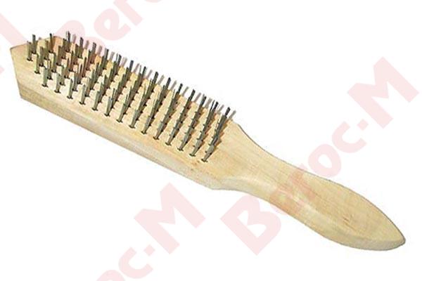 Щетка из стальной проволоки 5-рядная,дер. корпус (12)