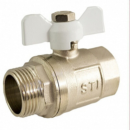 Кран шаровой STI 20 вн/нар. бабочка (12/120)