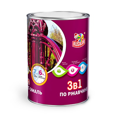 Грунт-эмаль по ржавчине Белый Профи 2кг Olecolor Глянц. (6) купить в интернет магазине Вегос-М в Улан-Удэ