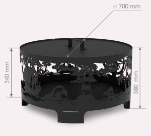 Костровая чаша круглая дно 3 мм стенки 2мм .Морская 700