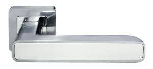 Ручка дверная DIY MH-44 SC/W-S55 "Flex", квадр накл, мат.хром/белый (20)