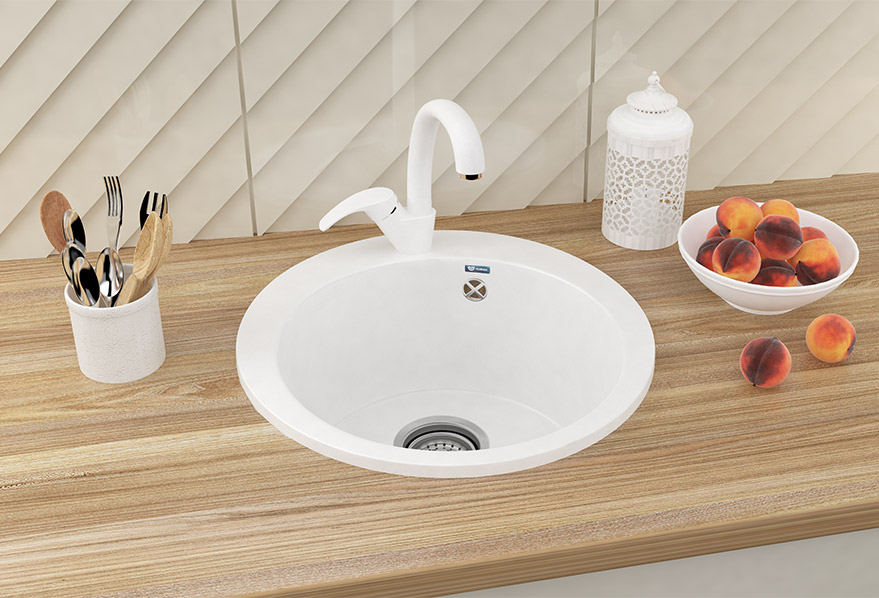 Мойка Ulgran U-405 кругл 495мм бел 331(_1_)