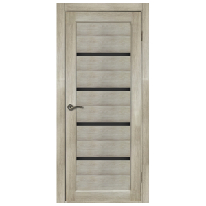 Дверь Беланчино Дуб Серый Экошпон ПО 700 Черное стекло