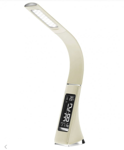 Светильник настольный светодиодный диммируемый, с часами и термометром, 6Вт, с USB разъемом Artstyle