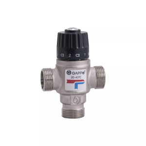 Клапан термостатический смесительный Gappo для систем отопления и ГВС 1", 20‒43 °С (1/40)