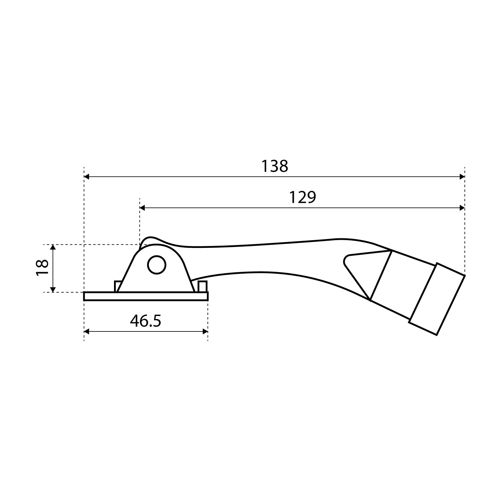 Упор дверной АЛЛЮР "козья ножка" КН-130 РУ, серый антрацит (RAL7016) (100)