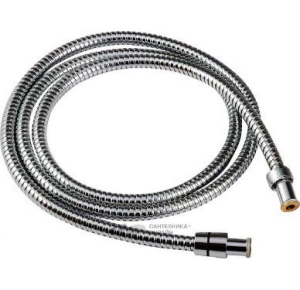 Шланг гибкий 2,0 м для лейки смесителя на борт ванны, 1/2"-F(М12), EPDM-сталь хром (_1_)