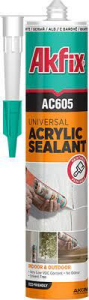 Герметик акриловый, Akfix AC605, 310 мл. Белый (24)