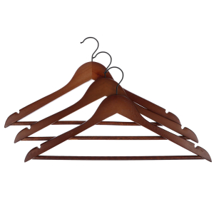 Набор вешалок деревянных, 3 шт, 45см, ренуар, черн.металл VETTA