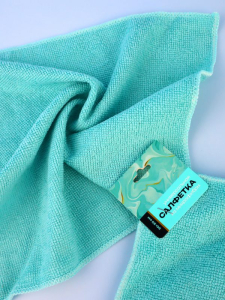 Салфетка из микрофибры Avikomp универсальная Завтрак у Тиффани, 30х30 см, 1 шт., бирюзовая (1)